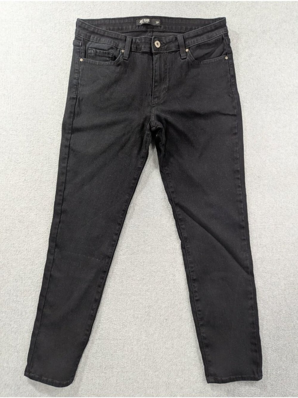Just Black Skinny Jeans Womens 31P Black Dark Wash Mid Rise Stretch Denim USA